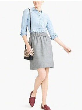 J. CREW Women's EUC Wool Sidewalk Mini Skirt Pull-On w/ Pockets Gray | Size 4